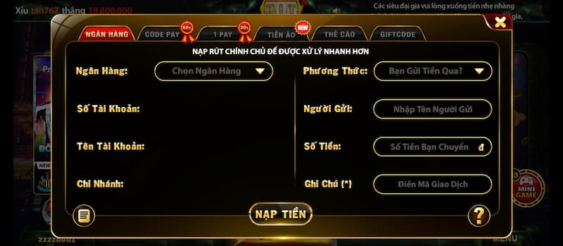 Tổng hợp phương thức nạp tiền Hitclub